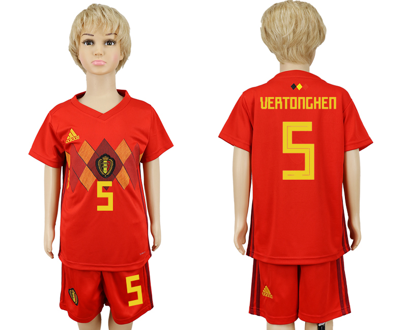 2018 World Cup Children football jersey BELGIUM CHIRLDREN #5 VER